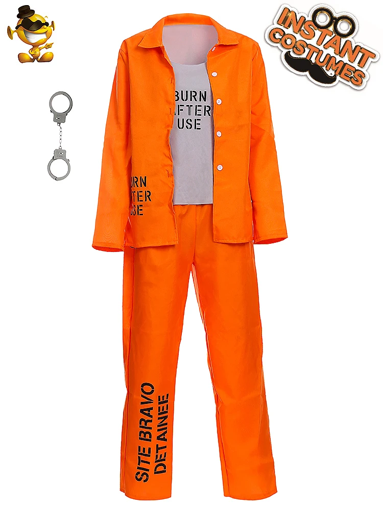 Dress Up Orange Criminal Prisoner Coverall halloween Party Cosplay Prisoner Costumes for Women