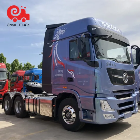 Hot Sale Dongfeng Tianlong 6x4 Used Tractor Truck 375HP LHD Trailer Head with Low Price and Low Consumption for Heavy Transport