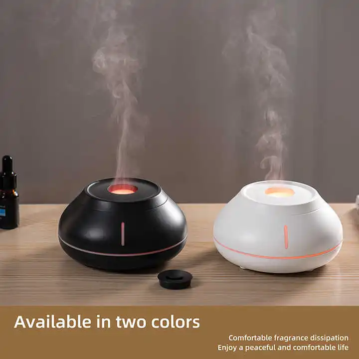 Essential oil aromatherapy diffuser 130ml aroma oil diffuser desktop usb flame air humidifier with colorful light