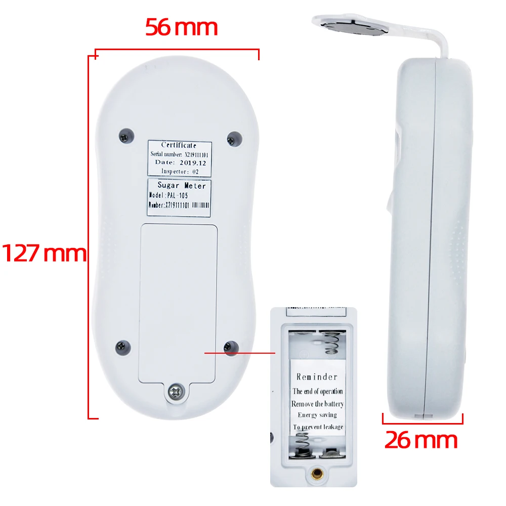 PAL-105 Handheld High Precision 0-53% Brix Sugar Concentration Digital Sugar Meter Brix Refractometer