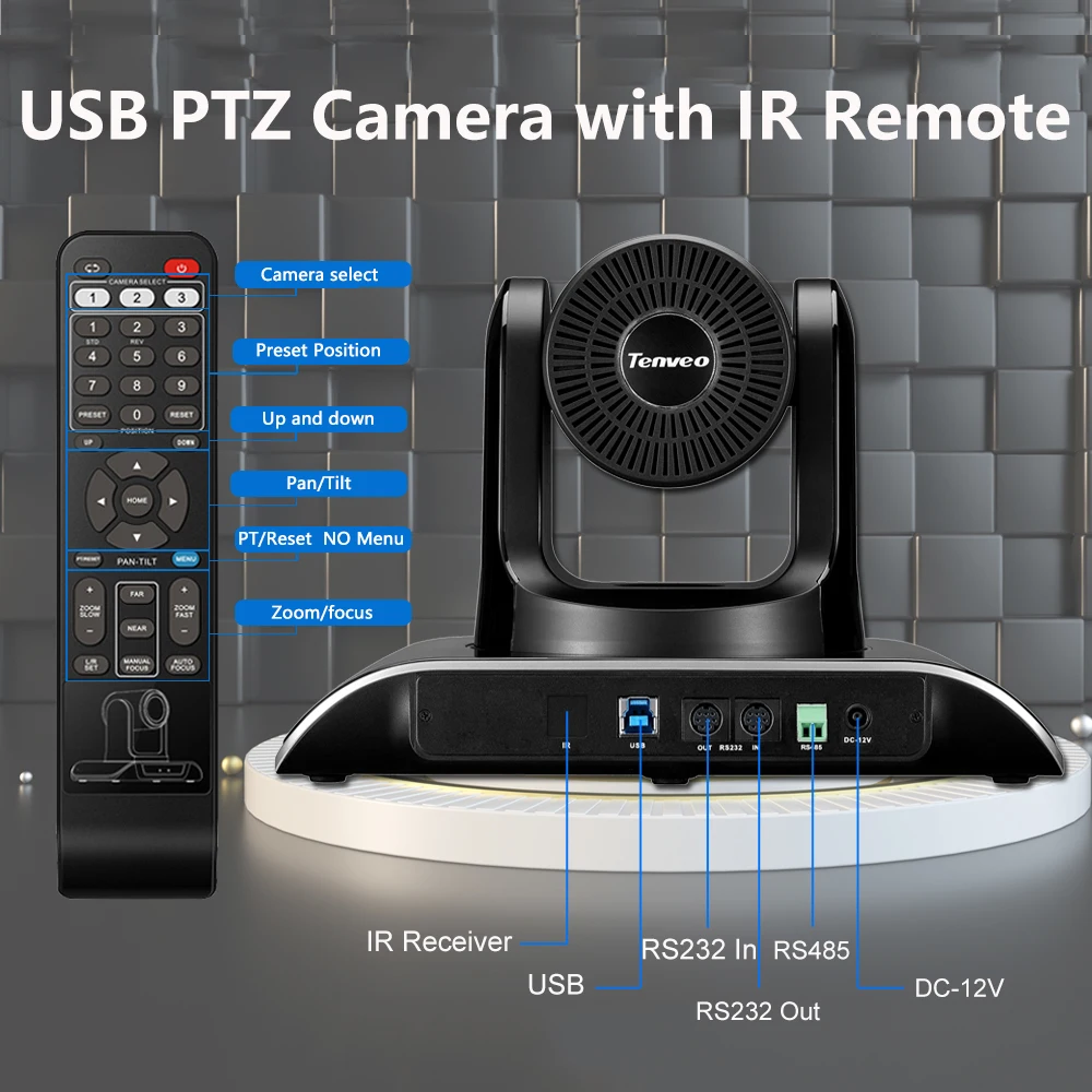 TEVO-VHD202U PTZ  Camera  20x Optical Zoom 1080P Video Camera USB Conference for Church Live Streaming