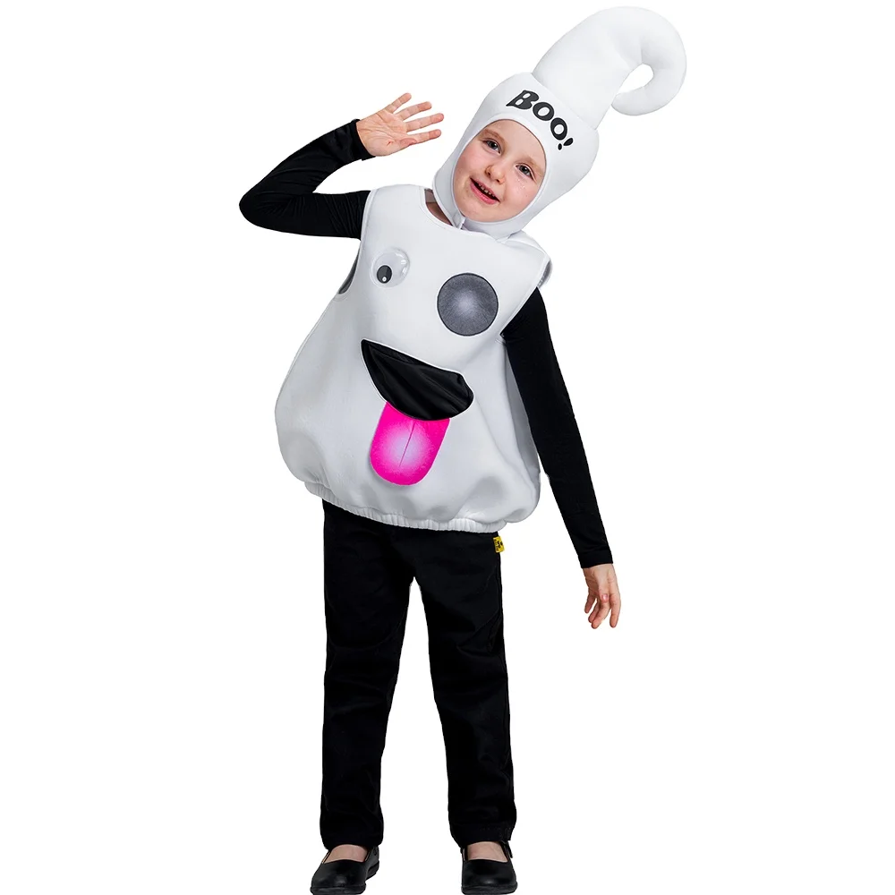 Baby Boy Girl Halloween Ghost Doggy Romper Bodysuit+Hat 2PCS Outfit Costumes