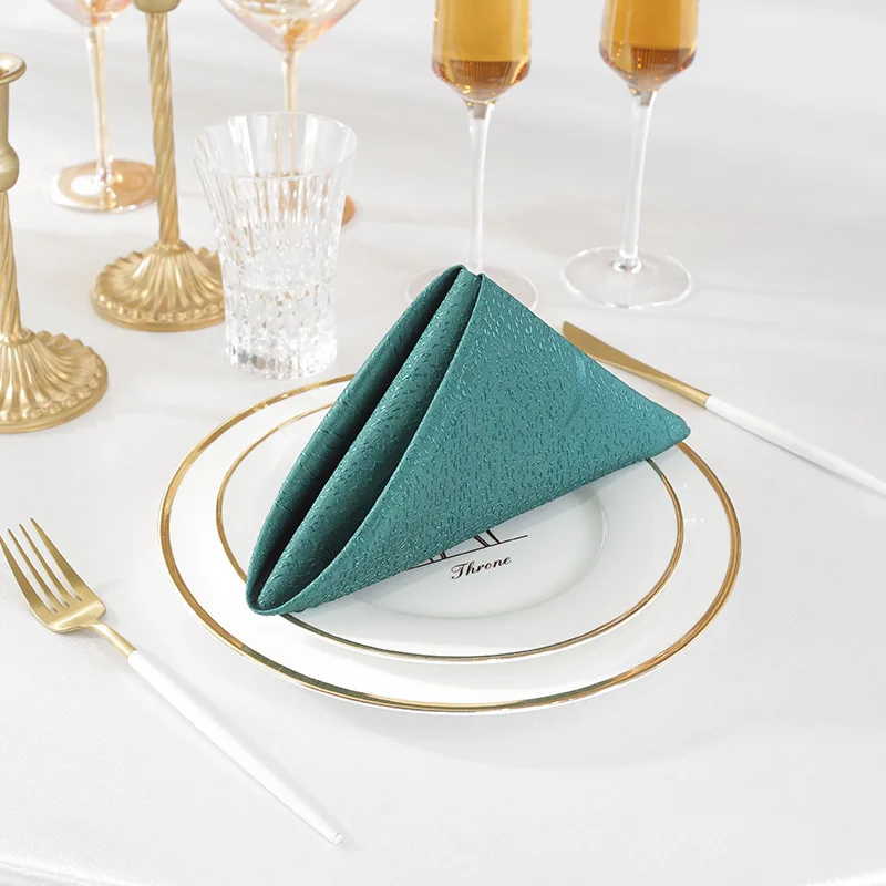 Polyester Luxury Damask Mouth Cloth Napkin Reusable Restaurant Wedding Decorate Table Dinner Polyester Fabric Napkin