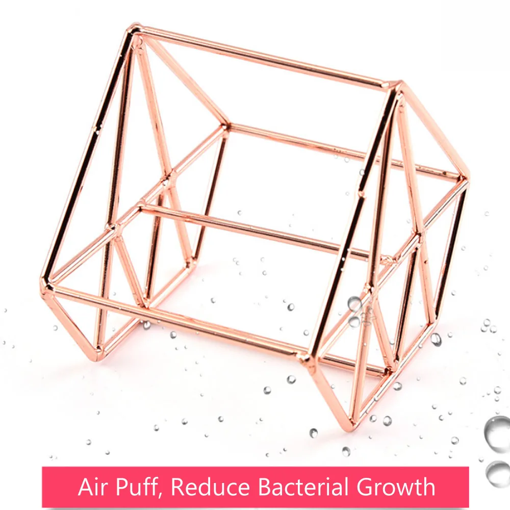 Cosmetic makeup egg dryer blender stand base diamond shape steel sponge holder
