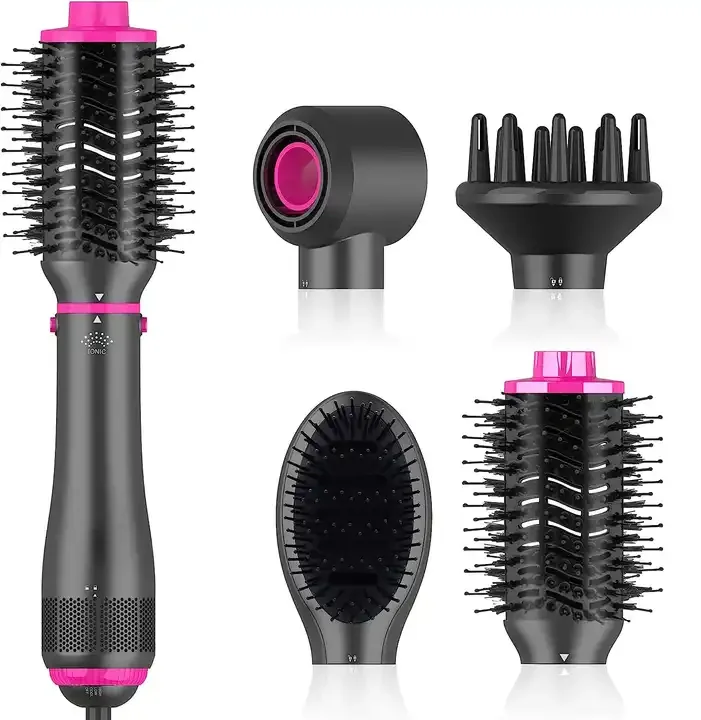 High Speed 4 in1 Hair Dryer Set Multi Styler 1400W Curler Straightener Comb Crystal Hot Cold Air Brush Hair Dryer Set