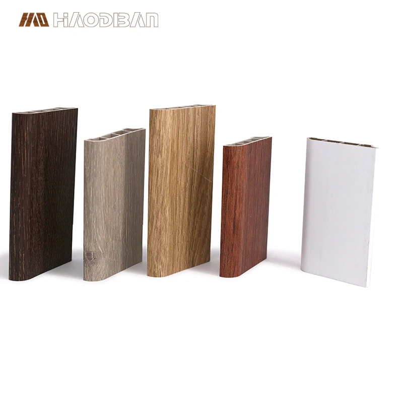 Competitive Price 2400*70mm PVC Vinyl Floor Skirting Line White SPC BaseBoard For Hospital Hotel Apartment Kitchen