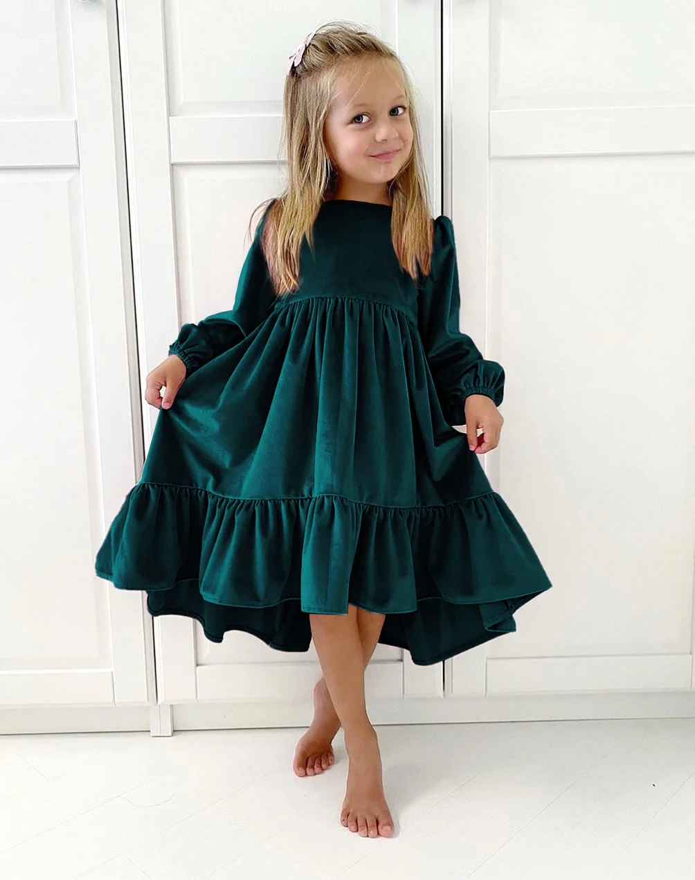 Newest Top Quality Velvet Pretty Vintage Kids of 11 Years Girls Dresses For Special Occasions Princess Dress For Girl