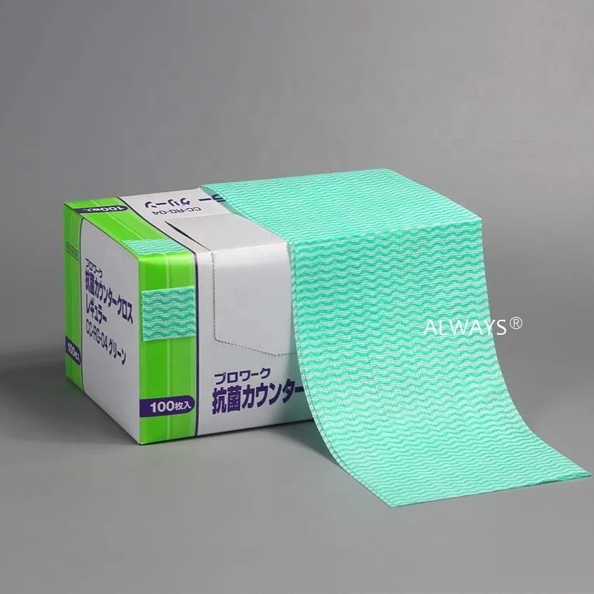 Manufacturer in China 1/4-fold Wave pattern mesh Resists ripping and tearing clean wipes wipe Spunlace cloths