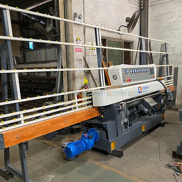 Factory price 13 motor glass edging machine customized 9 motor heads vertical glass edging machine with plc control