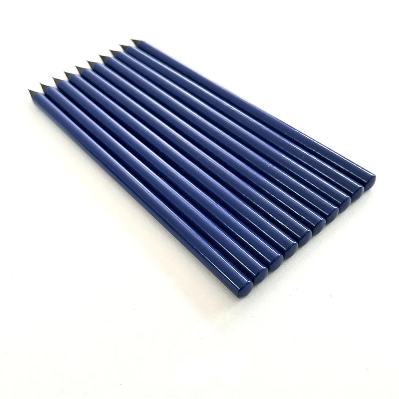 Factory Custom Wooden Pencils Bulk Round Dark Blue Standard Pencils With Dip End Pens And Pencils Stationery