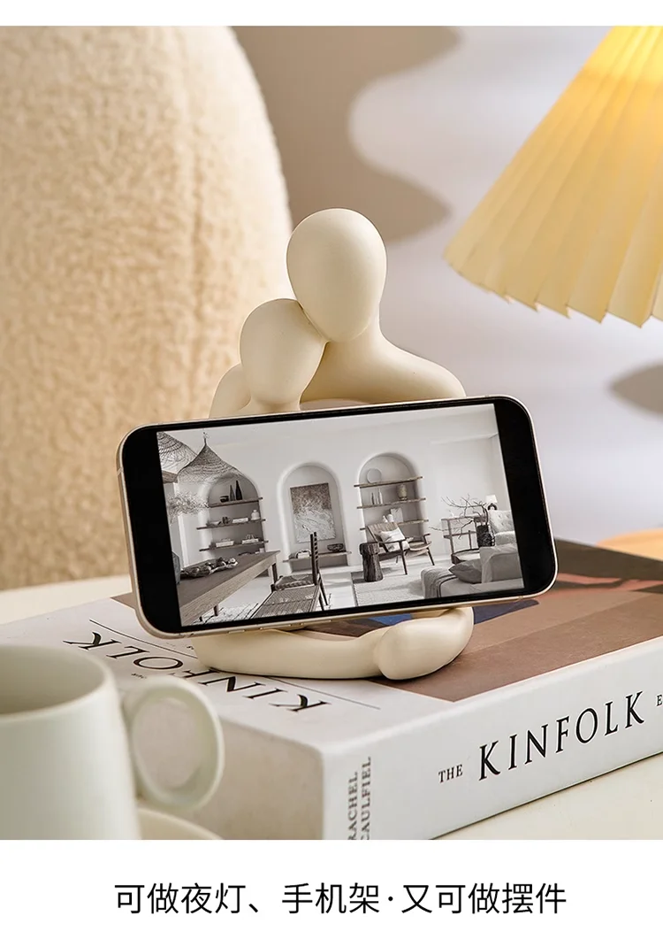 Home Decoration Ceramic LED Night Light Realistic Porcelain Human Body Hand Holding Ball Tabletop Knick-Knack For Christmas gift