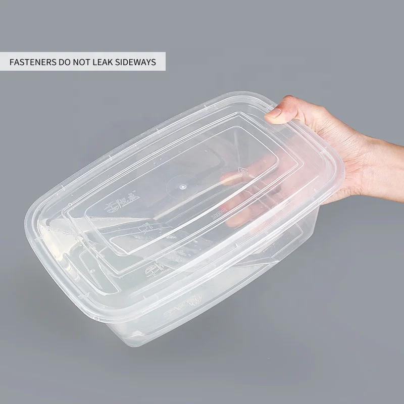 European double - ply and thickened disposable black clear pp plastic meal lunch box with inserted tray