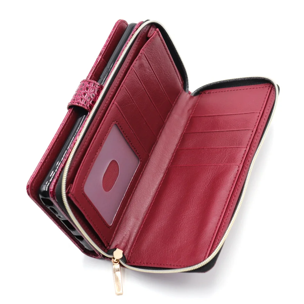 Luxury Custom Rfid Blocking Android Fashion Wallet Ladies Women Long Purse Wallet Card Phone Holder Case With Wallet