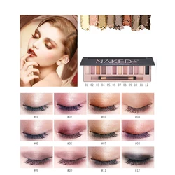 12 color girl nude eyeshadow palette customize with mirror custom eye shadow make up pallet pallet private label