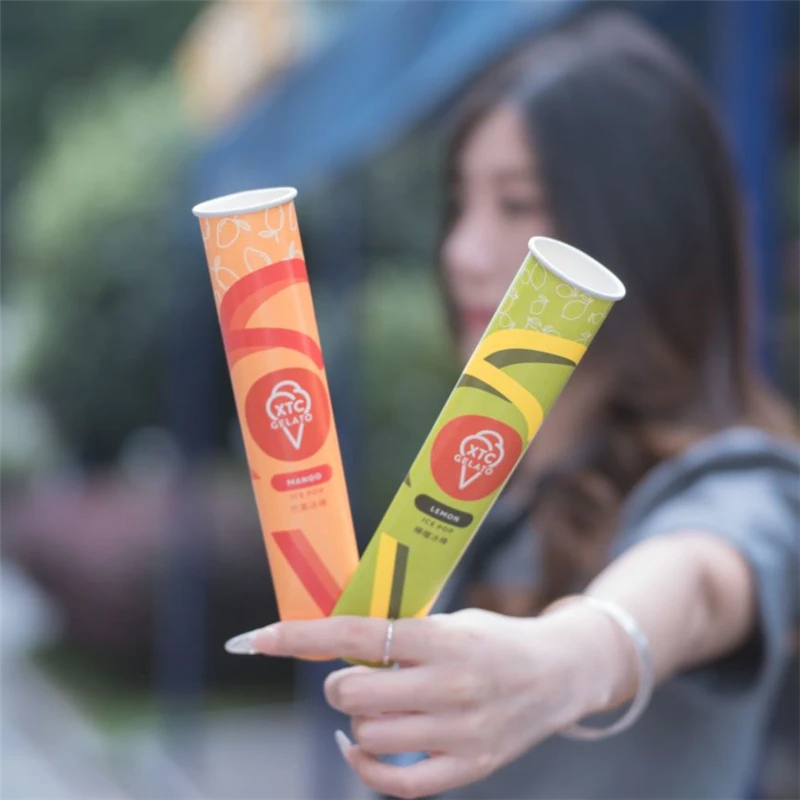 Custom design calippo tubes squeeze paper cup Ice lolly tube