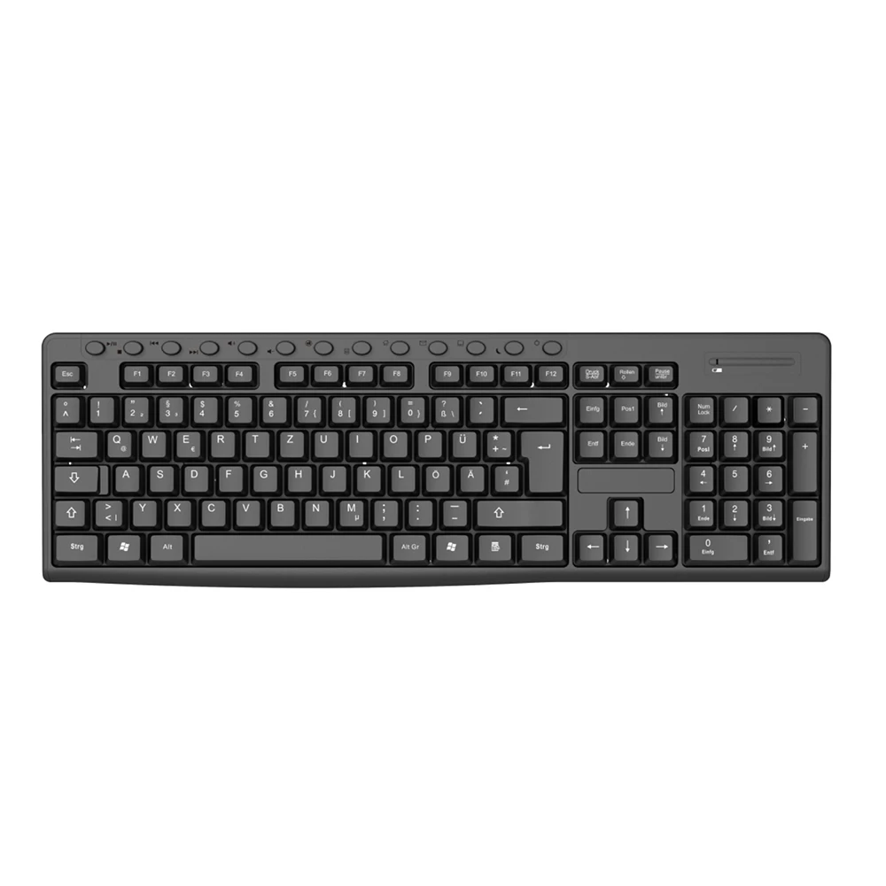 Hot Selling OEM Layout and Logo 104 keys  2.4G USB Receiver Easy to Use Wireless Keyboard