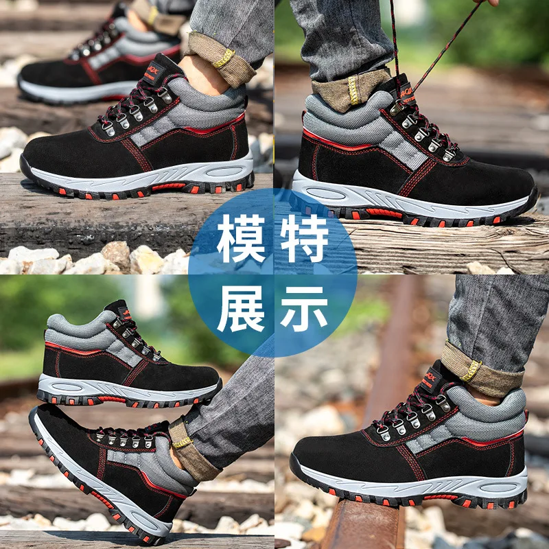 Hot Selling Welding Anti-slip Working Construction Boots Safety Shoes , blue safety boot with steel toe