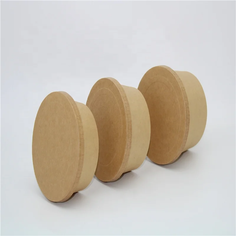 Gobest Eco Friendly Disposable Kraft/White  Paper Soup Cup With Paper Lid