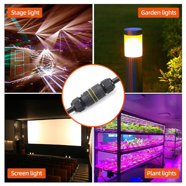 Wholesales Outdoor Led Lights Strip Gland Joint IP67 IP68 3 Pin Cable Waterproof Connector