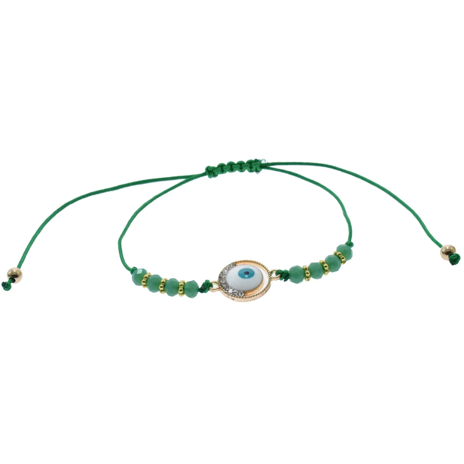 New Fashion Jewelry Colorful Braided Eye  Evil  Charm Pendant Bracelets Crystal Glass Bead Hand Woven Bracelet