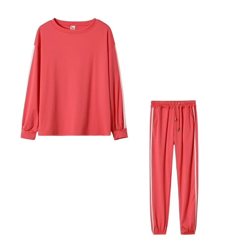 NEW High Quality Custom Logo Women Tracksuit Oversize Sweatsuit 2 Pieces Set Gym Fitness Wear American track suit for women set