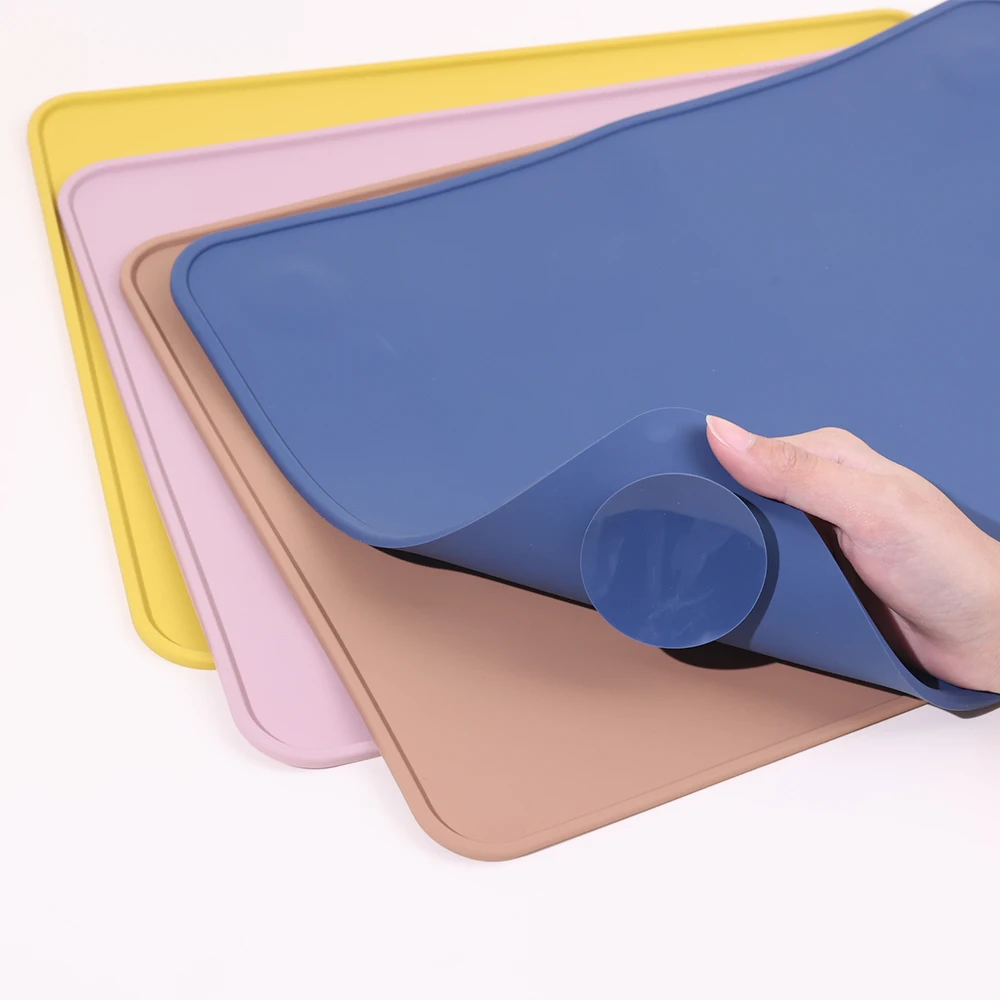 Suction Cup Eco-friendly Silicone Placemat Baby Pad Dining Table Mat Coaster Food Grade Silicone Baby Eating Mat