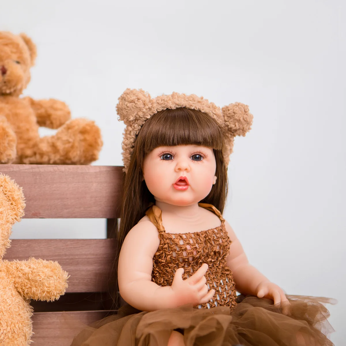 Lifelike reborn baby dolls 55cm soft silicone vinyl realistic reborn dolls toddler Girls for baby toy