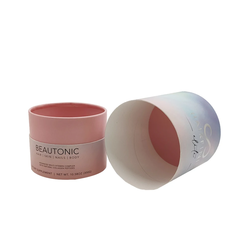 Custom Printed Cylinder Cardboard Packaging Hermetic Mixed Breakfast Cereal Cylinder Paper Packing Box