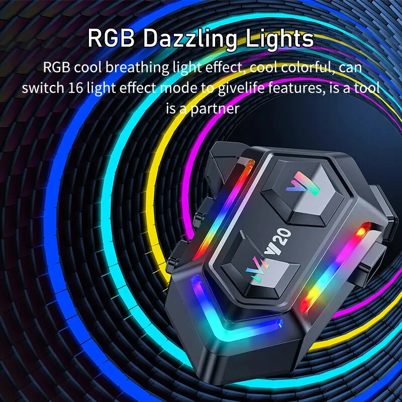 New Y20 light RGB colorful light bass full face Waterproof Motorbike Earphone face-opening light helmet Bluetooth headset