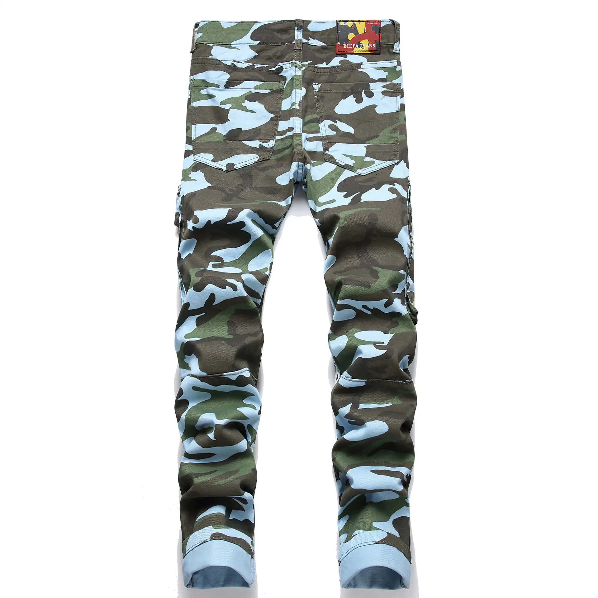 Streetwear OEM Tapered Mens Camouflage Custom Denim Jeans For Pants Jeans