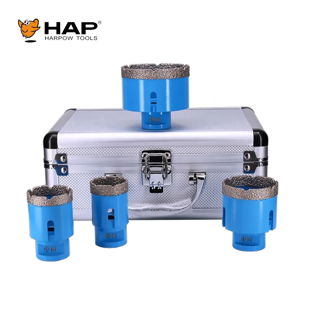 Hole Drilling Kit 4PCS Diamond Core Drill Bit Kit In Aluminium Case For Brick Wall Asphalt Reinforced Concrete