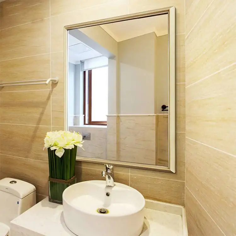 High Reflectivity Anti-explosion Wood Full Length Antique Frame Standing Floor Dressing Bathroom Mirror