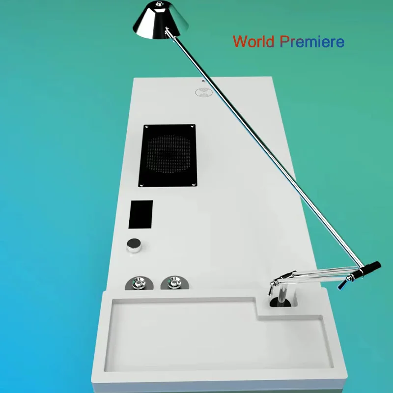 Custom beauty nail confession manicure table furniture with fan