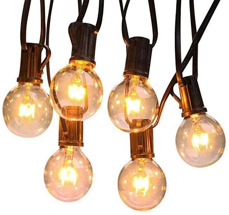 7.5M G40 Tungsten wire String Lights Bulbs Patio String Lights