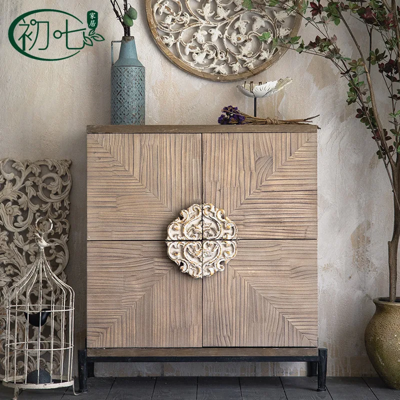 One Piece Could Sale Wood Retro Decorative Foyer Cabinets Homestay Furniture Sets for Living Room Kitchen Sideboard Cabinets