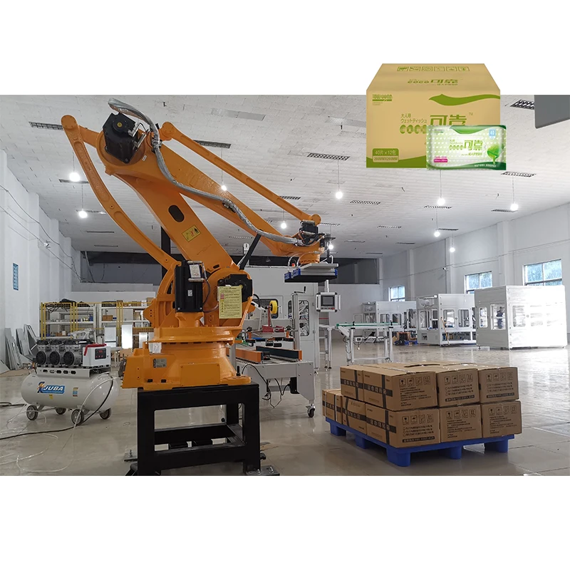 Excellent wet wipes paper box case carton palletizer robotic palletizing machine for sale