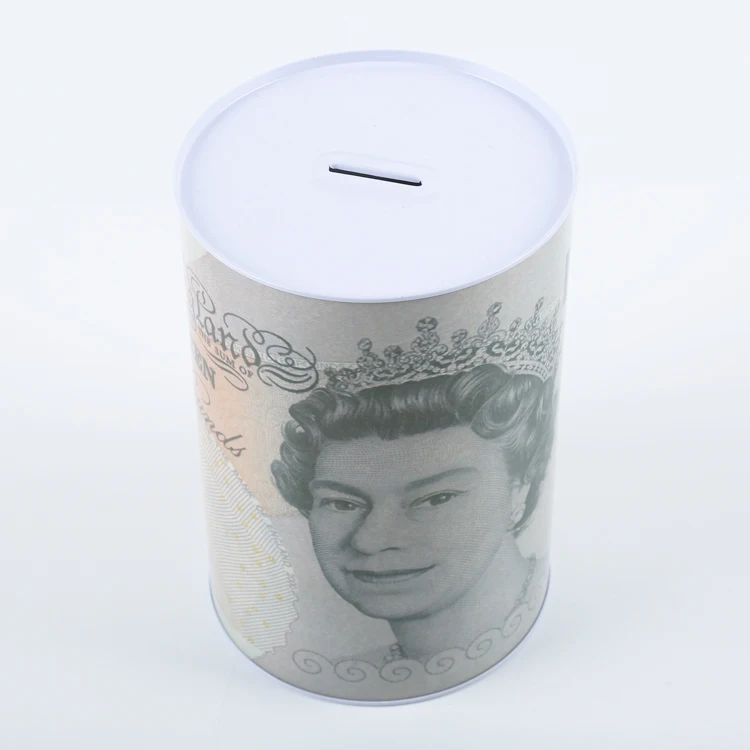 Wholesale tin can money box custom metal piggy bank