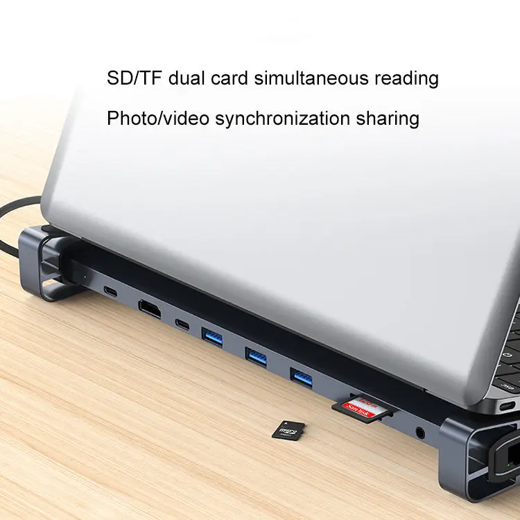 Новые Компьютерные аксессуары 10 в 1 концентратор Type-C адаптер VGA RJ45 Lan Ethernet SD TF PD USB 3 0 5 мм разъем аудио USB-C