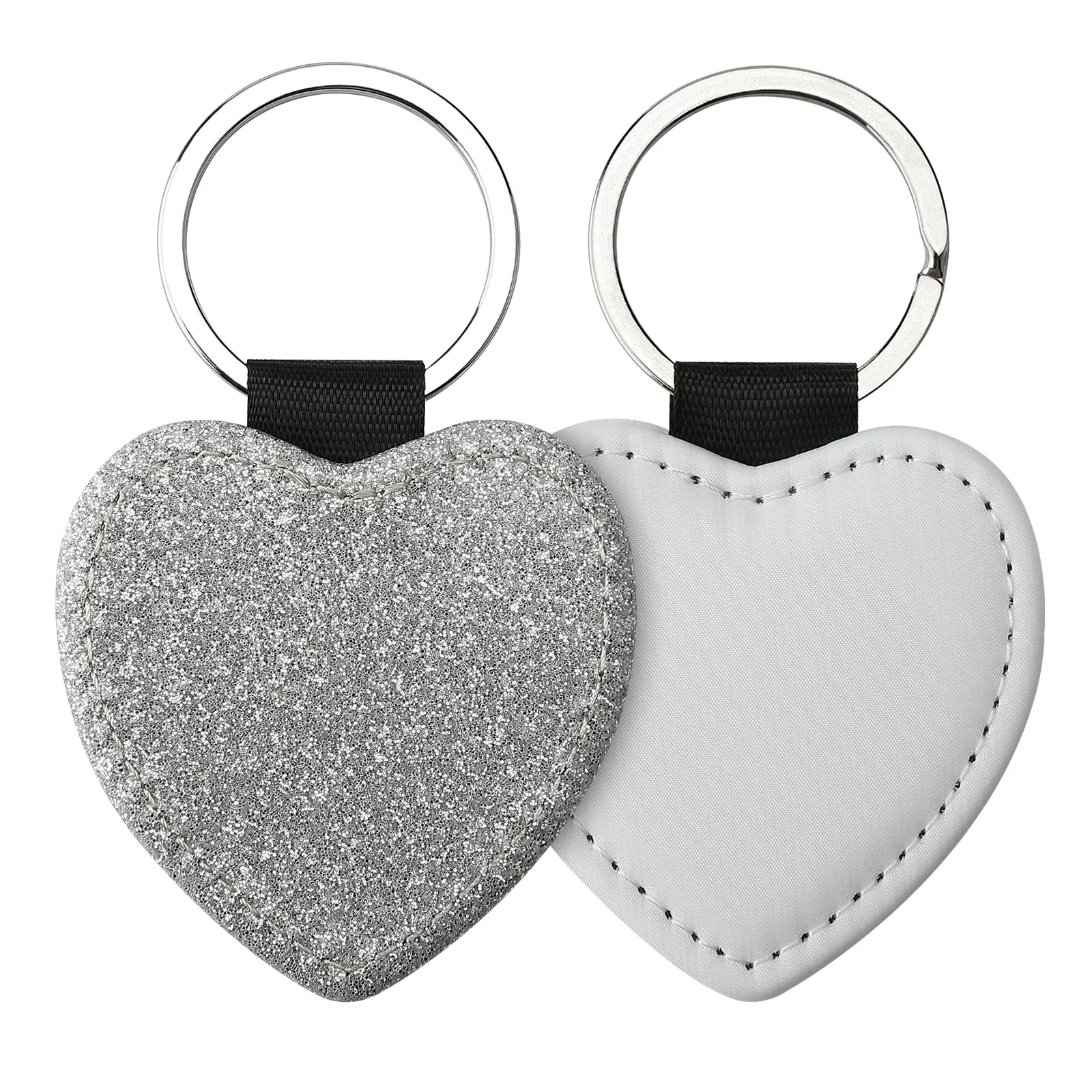 Thermal Transfer Blank Leather Keychain Wholesale Custom PU Leather Keyring for Promotional Gifts