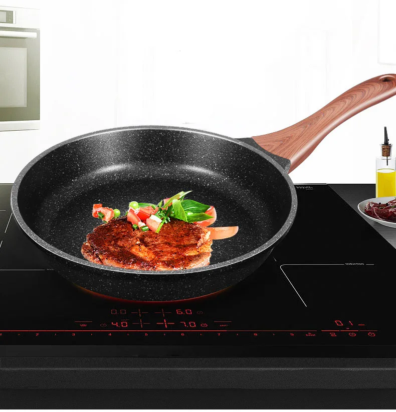 24/26/28cm Fry Pan Kitchen Cookware Cast Aluminum Maifan Stone Non-stick Frying Omelette Pan