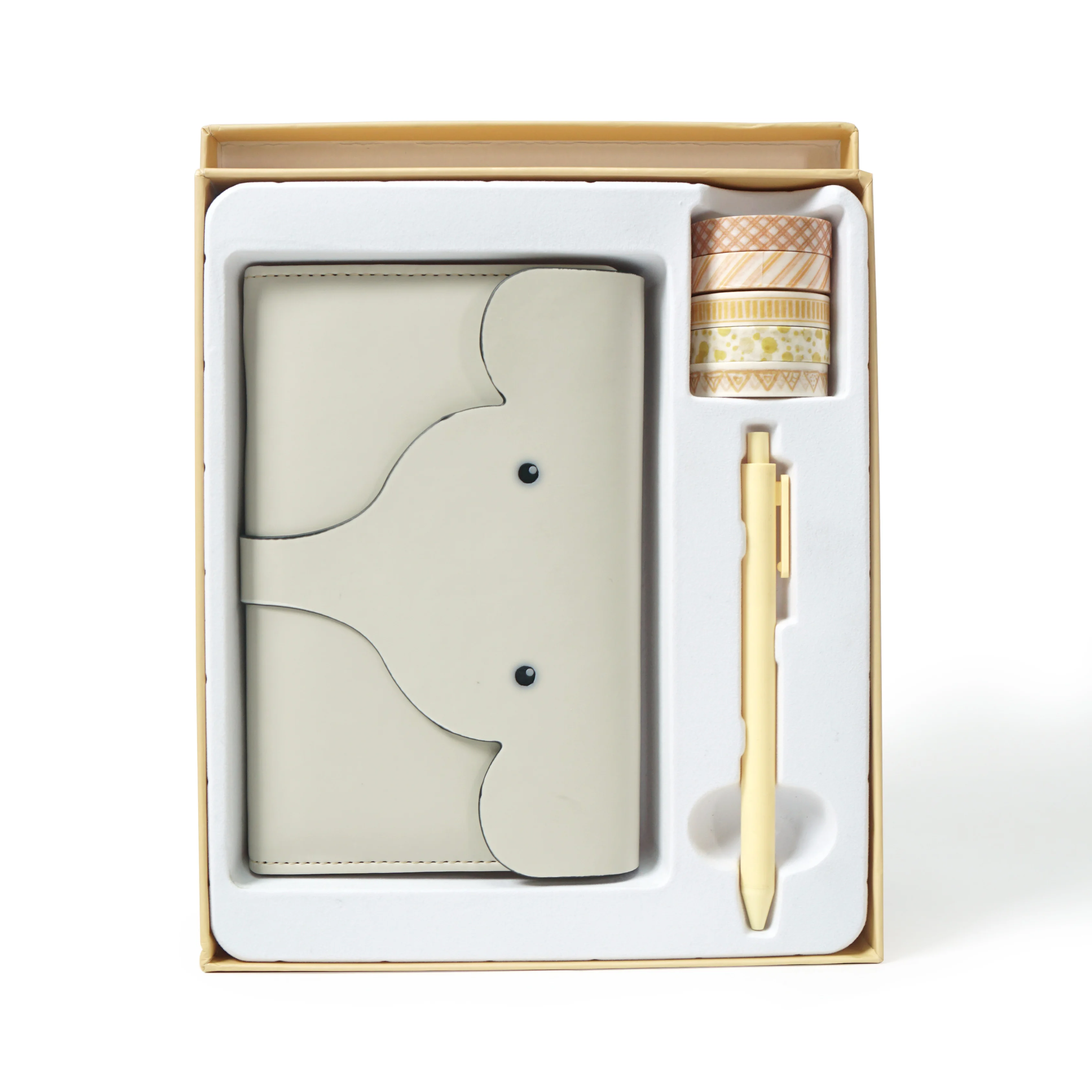 Customized Stationery Journal Set Sticker Leather Notebook Accessories Cute Items with Box And Pen for School Office Supplies