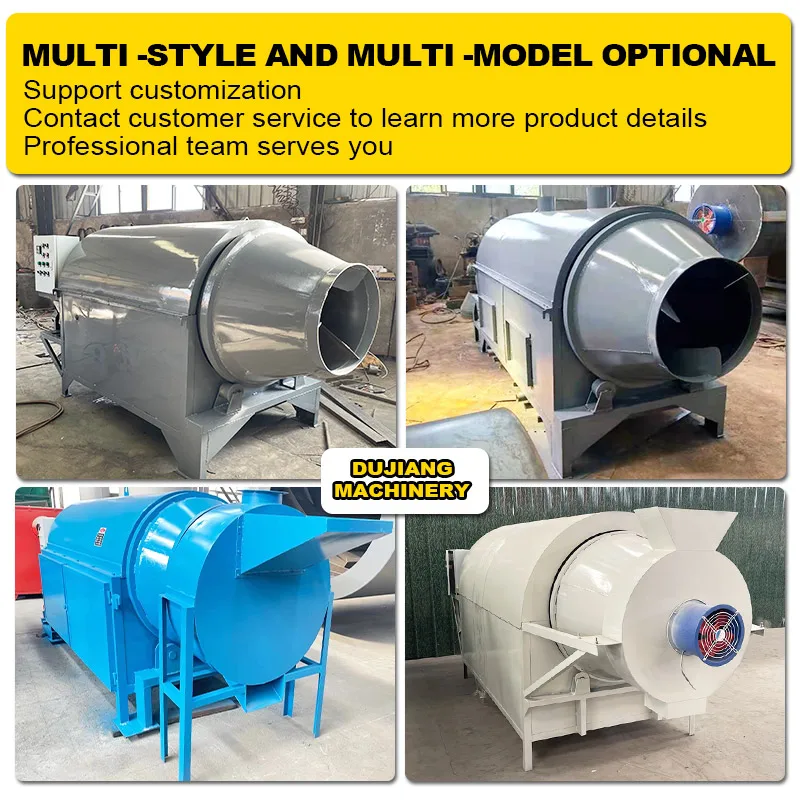 New Rotary Drum Drying Equipment Tea Electric Heating Dryer Coffee Bean Dehydration Roasting Machine