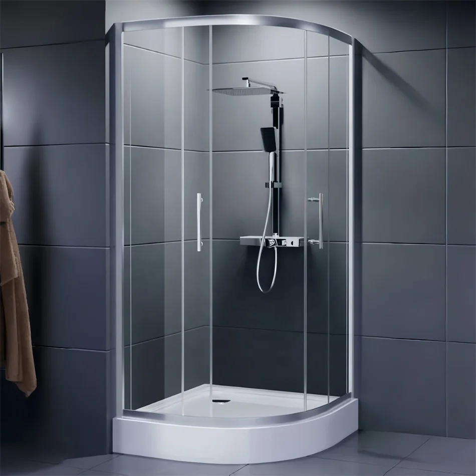 Oumeiga assemble shower cabin 4 wall quadrant shape corner installation 850x850x1985mm for home