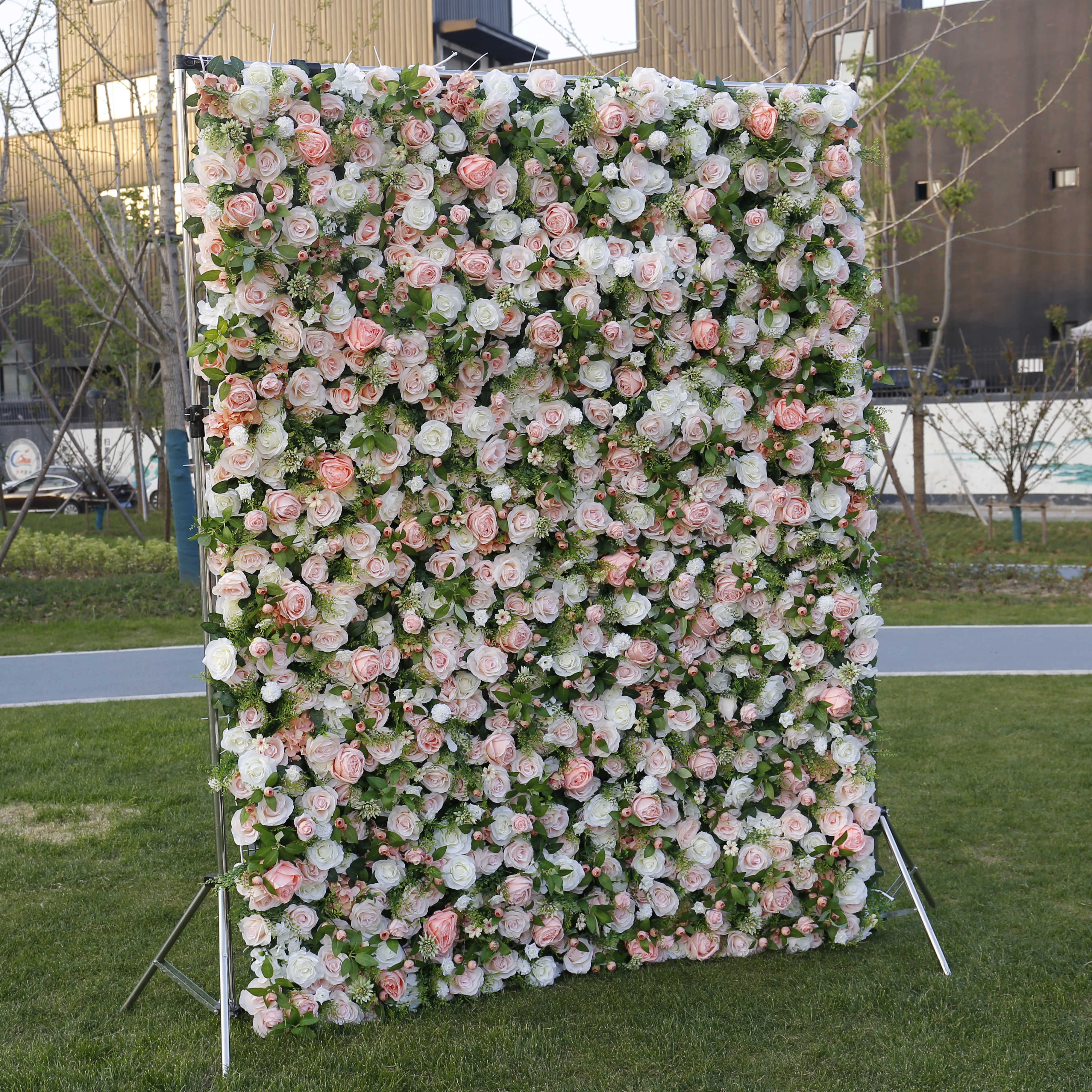 BD012 Factory Wholesale Price Lower 3D  Flower Panel Wedding Decoration Artificial Flower Wall Backdrop