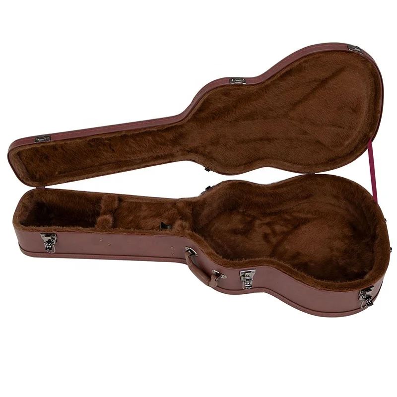 Factory Direct Sale Moisture-proof Domed Top Leather Wooden Jumbo Guitar Hard Instrument Case