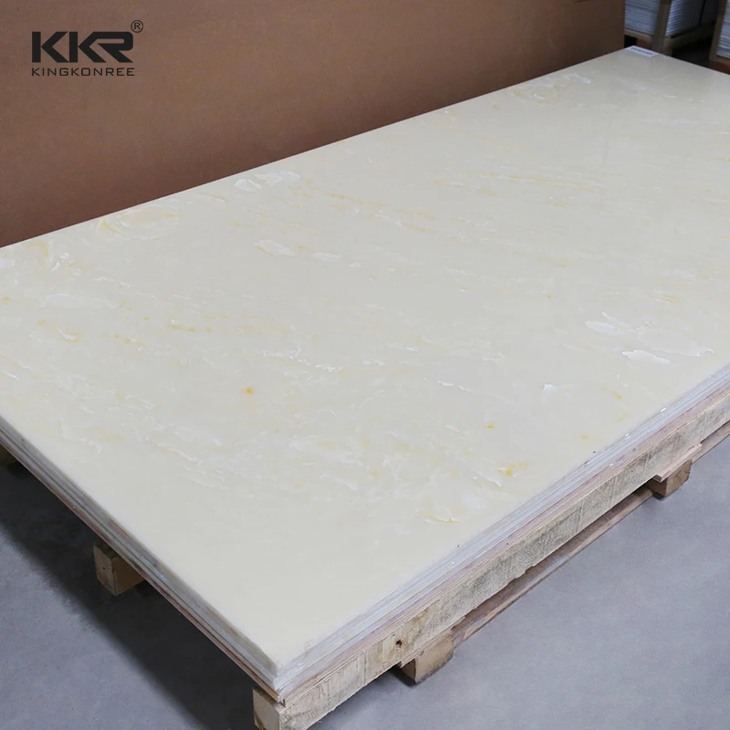 High quality pure modified artificial stone sheet big slab artificial marble acrylic solid surface sheet for kitchen countertop