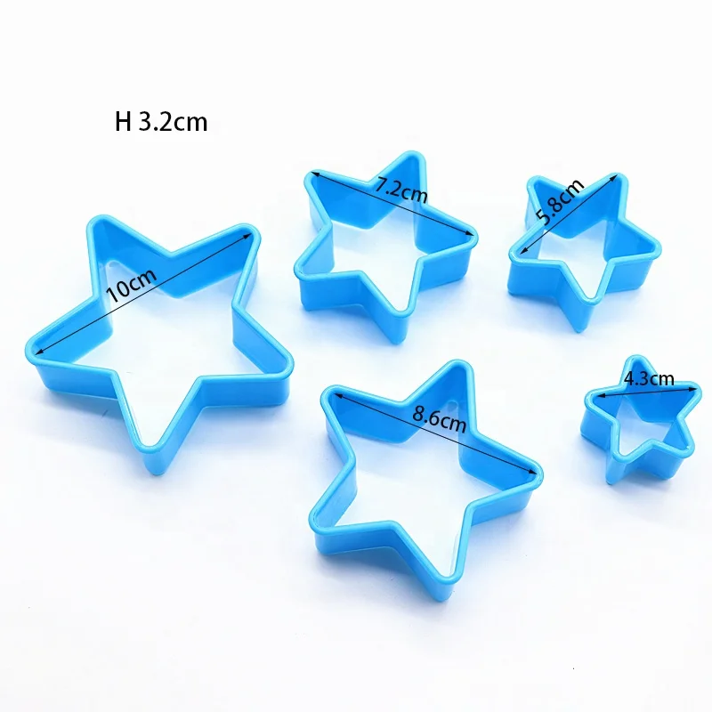 Kids friendly plastic cookie cutter set