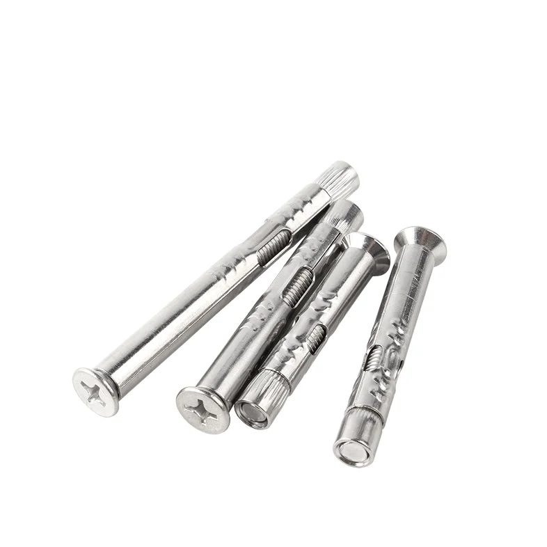 stainless steel 304 316 cross recessed flat head expansion bolt door window built in sleeve anchor