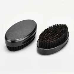 Wholesale Beard Styling Black Brush Professional Wooden Handle  100% Boar Bristle Beard Shaping Brush