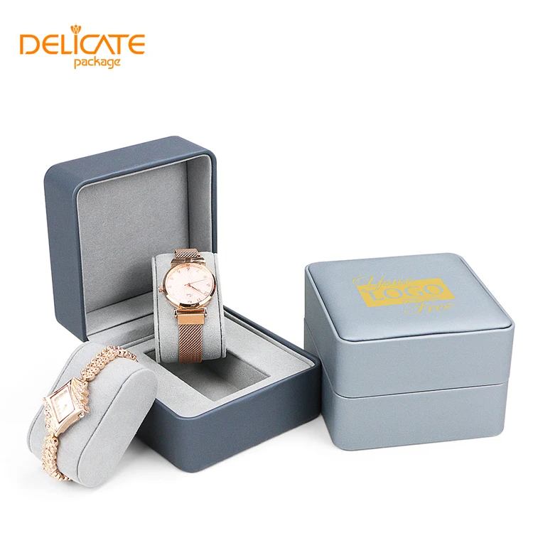 Custom Logo Luxury Gift Flat Wrist Brand Aluminium Metal Mechanical Watch Band Wooden Strap Case Box Packaging Watch Boxes